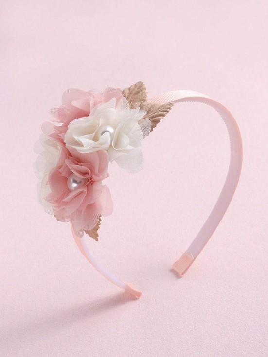 roosa õiega juuksepael, lapsed juukseaksessuaarid, tüdrukute juukseaksessuaarid, kvaliteetne juukseaksessuaar