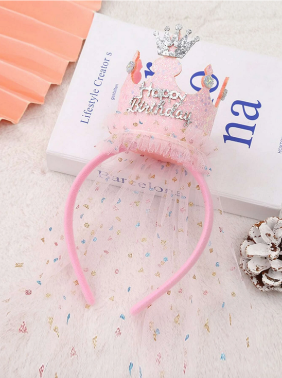 roosa tiara tiuliga juuksepael, lapsed juukseaksessuaarid, tüdrukute juukseaksessuaarid, kvaliteetne juukseaksessuaar