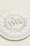 IHS embleem, armulaua aplikatsioon, hõbedane kaunistus, esimene armulaud, riiete kaunistamine, pidulik dekoor, 7 cm embleem