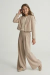 Pidulik tüdrukute komplekt Emi beež, beež pidulik komplekt tüdrukule, pidulik laste mood, suurused 140-164 cm, ZOYA Fashion Eesti