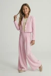 Pidulik tüdrukute komplekt Emi roosa, kompletne styling, pidulik pidulik komplekt koos aksessuaaridega