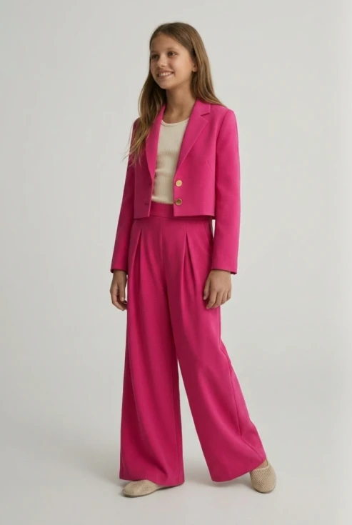 Pidulik tüdrukute komplekt Emi fuksia, fuksia pidulik komplekt tüdrukule, pidulik laste mood, suurused 140-164 cm, ZOYA Fashion Eesti